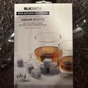 NEW BlkSmith Liquor Stones Set Of 9 Soapstone Cubes Chill Whiskey Pouch Included