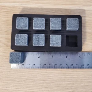 Royal Reserve Whiskey Stones Set of 8 Granite Chilling Rocks with Wooden Tray