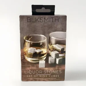NEW BLKSMITH Liquor Stones Set Of 9 + Pouch Whiskey Chillers 100% Soapstone